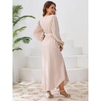 Vestido casual de manga larga para mujer, prenda elegante de color bastante sólido, para 2025 - details 5