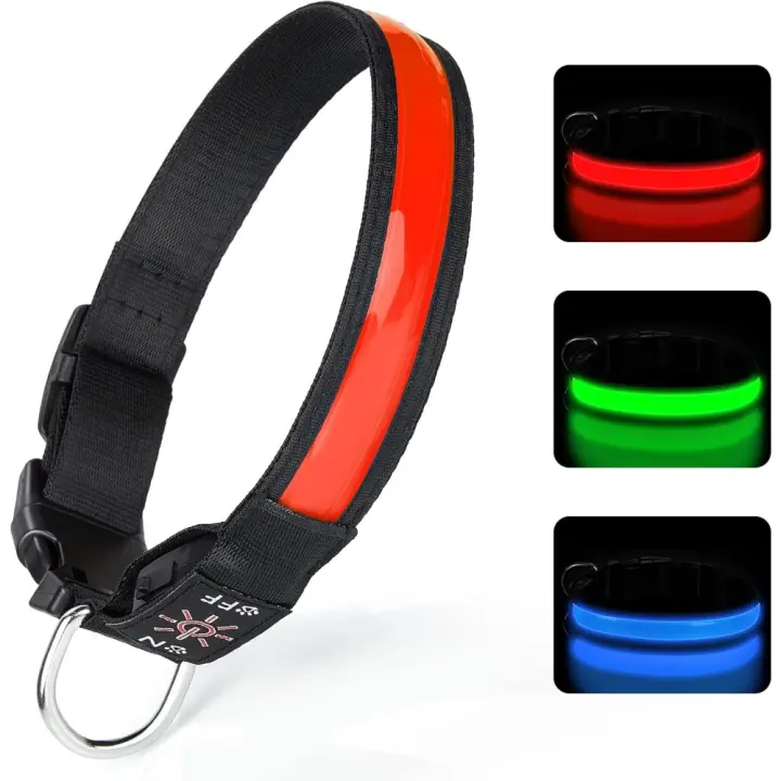 Collar Luminoso Recargable por USB para Perros Pequeños, luz LED Ajustable, 3 Modos de Iluminación - 1