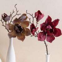 Rama de Magnolia Artificial de lujo, elegante simulación de tacto Real, Magnolia grande hecha a mano, flor falsa realista - details 5
