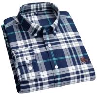 hombre manga larga ropa hombre S~7XL 100% algodón puro Camisa giratoria Oxford de manga larga para hombre Ocio de negocios Bolsillo bordado Slim Fit Estilo de botón Suave Med - details 31