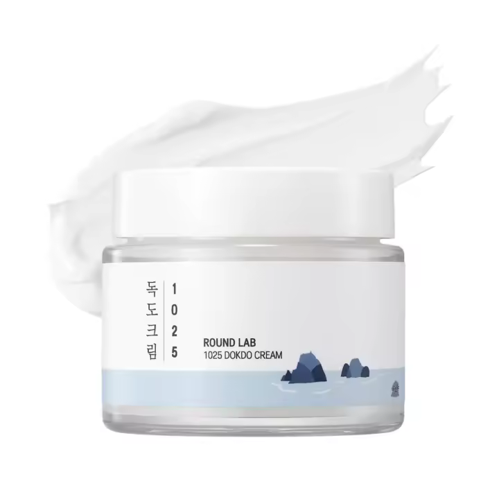 ROUND LAB 1025 Crema Dokdo. |     Crema facial, crema calmante e hidratante (2.71fl.oz) (versión internacional) - 1