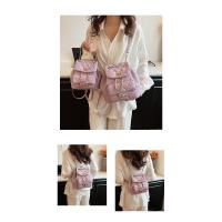 Nuevo Bolso De Estudiante Elegante Y Sencillo, Bandolera Multifunción De Alta Gama, Mochilas De Mujer Con Cadena De Diamantes - details 16