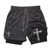 Treno 2 en 1 running Homens estampado cruzado, pantalón corto deportivo Crist ã Com Academy forro de compresión - details 7