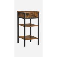 Armario de Cocina, Armario de Almacenamiento, con 2 Puertas Correderas, 33 x 100 x 80 cm, Estantes Ajustables, para Salón, Greige Melange y Negro Tinta LSC092B02 - details 10