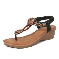 Sandalia 2025 Nuevas sandalias de moda con diamantes de agua Zapatos de mujer con tacón inclinado y parte inferior gruesa - details 1