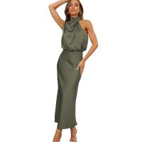 Vestido elegante sin mangas de satén de alta gama para primavera y verano - details 3