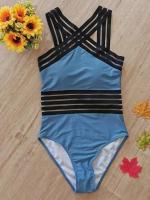 Traje de Baño de Malla Sexy Leopardo Traje de Baño de Cuello Alto para Mujeres - details 9