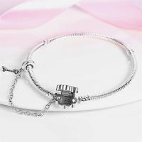 Pulsera con dije con estampado de pata de mascota, de Plata de Ley 925, compatible con cuentas, colgantes, joyería fina para mujeres y niñas - details 3