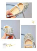 Zapatos planos de cuero para niña, color liso y diamantes de imitación, estilo princ, clásico, moderno, fiesta de boda - details 9