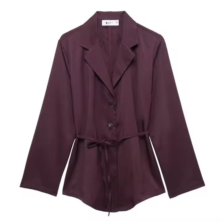 OUWU- Conjuntos De Pantalones De Cintura Para Mujer, 2 Piezas, Camisa Con Cinturón A La Moda, Traje Informal De Dos Piezas, Traje Para Mujer 2025 - 1