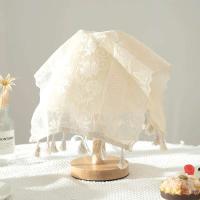 camino de mesa beige, mantel vintage de crochet Ence, tela de mezcla de algodón con borlas, mesa de comedor, restaurante, decoración de boda - details 15