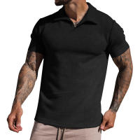 Camiseta de Verano para Hombre Polo Informal con Cuello en V Manga Corta Suelta con Gofres Gruesos - details 11