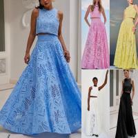 Nuevo traje de mujer, top sin mangas + falda larga conjunto, vacaciones casuales sueltas de dos piezas femenina - details 2