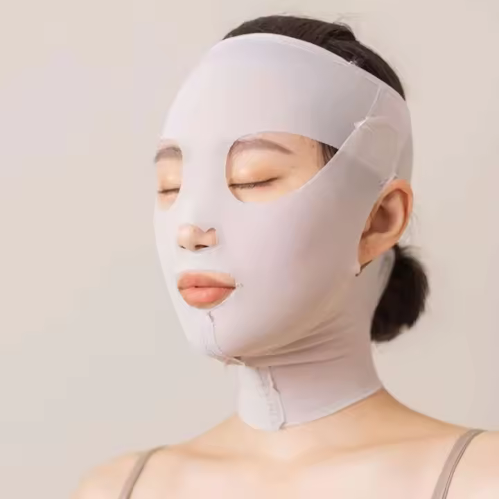 3D reutilizable y transpirable para mujer, vende adelgazamiento antiarrugas, moldeador en V, estiramiento facial completo, mascarilla para dormir - 1