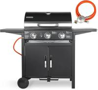 Parrilla de gas propano de 3 quemadores 3 x 10000BTU/2,93 KW, parrillas de hierro fundido para barbacoa, quemador de rendimiento, encendido por impulso con termómetro - details 0