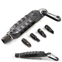 Mini destornillador multifuncional para exteriores EDC, forma de llavero, herramienta de reparación de acero portátil - details 3