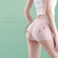 Bragas cortas de seda para mujer sin costuras Pantalones de nylon para niñas y niños Ropa interior femenina de verano Boxers transpirables - details 1