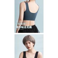 Sujetador De Deporte Para Mujer Talla Grande En Lentejuelas Sin Costuras Transversales Sin Aros Top Sin Apoyo Wireless - details 14