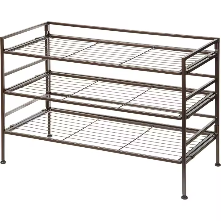3 baldas Zapatero para 9 Pares de zapatos, Marrón, 68 D x 32 W x 47,5 H cm - 1