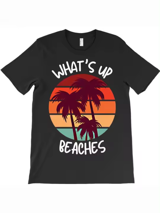Camiseta de Vacaciones Diversas Cuello Redondo Manga Corta Algodón Suave Cómodo - 1