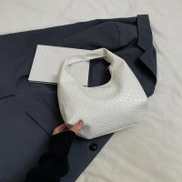 Bolso de hombro tejido en relieve para mujer, bolsa de mano de cuero PU suave, con asa superior pequeña, informal, para uso diario - details 21