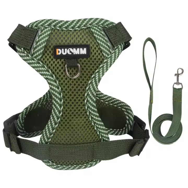 Conjunto de arnés ajustable resistente para perros, chaleco para caminar de malla suave a prueba de Escape, correa reflectante, chaqueta transpirable, arnés para caminar para gatos - 1