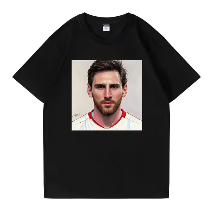 2025 Camiseta para hombre Camiseta negra pura 100% algodón Camisetas Messi blanco última novedad camiseta de fútbol Camiseta de fútbol - 1