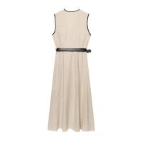 Elegante Vestido Midi de Moda Y2K con Cinturón Vestido Sin Mangas para Mujer - details 1