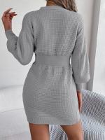 Elegante Vestido de Punto para Mujer Color Sólido, Cuello V, Moda Y2K 2025 - details 23