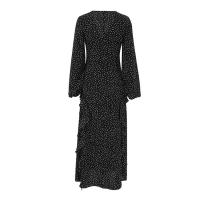 Vestido francés con volantes y cuello en V, manga abombada, estampado de puntos, novedad de verano, moda para mujer - details 14