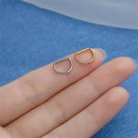 Anillo de nariz con forma de D de circonia cúbica para cartílago, Piercing de oreja, Tragus, hélice, joyería corporal, medio anillo, segmento, Cliker, F136, titanio, 16G, 8mm, 10mm, 1 pieza - details 7
