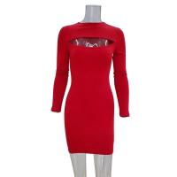 Minivestido ceñido al cuerpo con agujeros para Mujer, cuello semialto, manga larga, para fiesta y Club, primavera y otoño - details 6