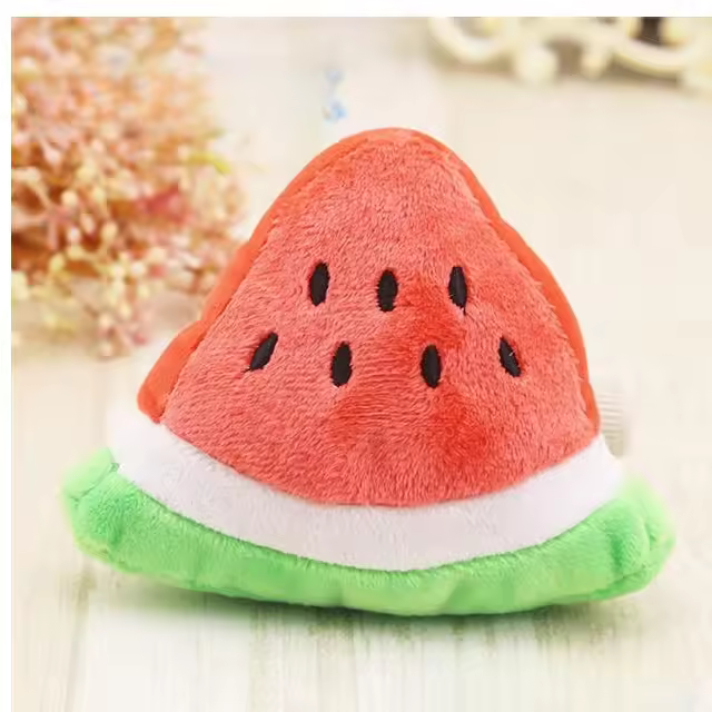 Juguete de Peluche de Perro Bulldog Resistente a Mordiscos Juguete de Sonido de Dibujos Animados de Frutas Suministros para Mascotas - 1