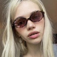 Gafas de sol de leopardo ovaladas pequeñas y sexys para mujer, encantadoras Ins sin maquillaje, montura de gafas lisas, gafas decorativas bonitas para ordenador - details 2