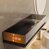 Estante de almacenamiento para colgar en la pared de plástico, estante de almacenamiento Rectangular montado en la pared para baño, estante de almacenamiento de champú impermeable con punzón libre - details 6