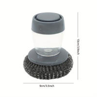 Cepillo de Limpieza Multifuncional con Esponjas de Acero Inoxidable 1pc Muebles y Baño Cepillo de Dishwashing con Bolas de Alambre - details 1