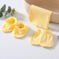 Conjunto de ropa de bebé recién nacido, color sólido del bebé, toalla cuadrada pequeña de algodón 0-3 meses conjunto de suministros de cubierta de manos y pies de algodón - details 5