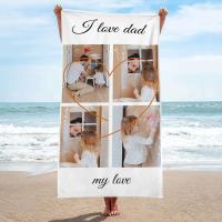 Toallas de playa personalizadas para adultos, hombres, mujeres y niños, baño personalizado con fotos, collages, toalla de piscina, regalos del Día de San Valentín - details 5