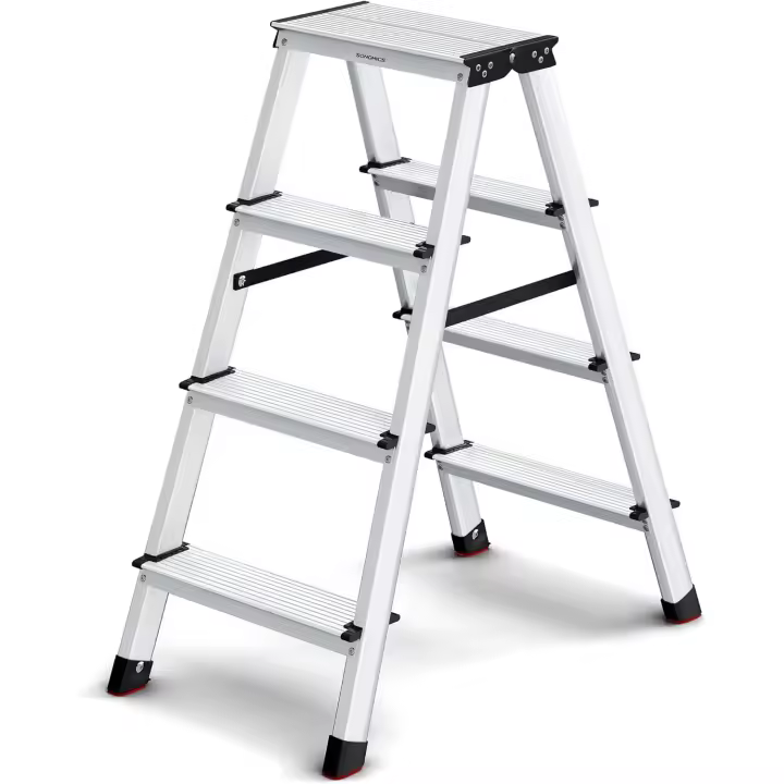 Escalera Plegable Escalera de Mano de Aluminio Antideslizante de 4 Peldaños Multifuncional - 1