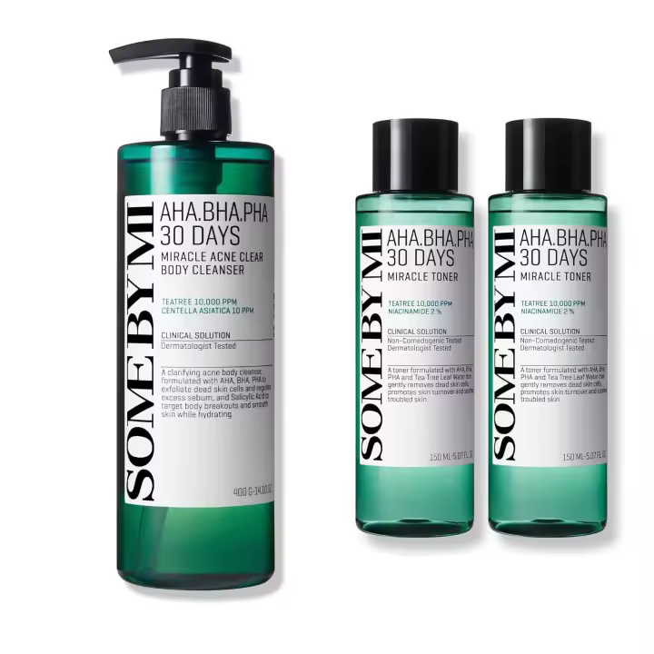 SOME BY MI Tónico Paquete de 2 + AHA BHA PHA 30 Días Miracle Acne Clear Body Cleanser - 1