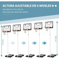 Canasta de Baloncesto Portátil con Ruedas Altura Ajustable Aro de Baloncesto - details 2
