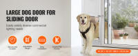 SucceBuy Puerta para Perros para Puerta Corredera de Vidrio, Marco de Aluminio Vidrio Templado para Perros de Tamaño Mediano con Solapa y Cerradura de Estructura de Bisagra - details 0