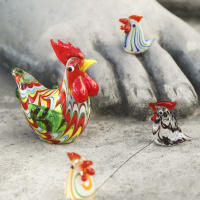 Cuentas de Vidrio de Gallo Adorno de Escritorio Colorido Estatua de Gallina Pequeña - details 35