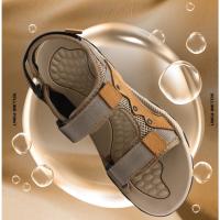 Sandalias de piel de vaca de primera capa para exteriores, sandalias de senderismo de verano, zapatos de playa con punta abierta - details 5