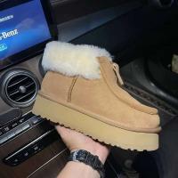 Nuevas botas de nieve con entresuela integrada de piel con plataforma y cremallera frontal para mujer - details 0