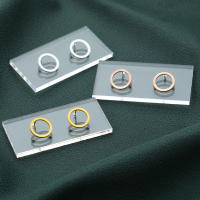 Pendientes Redondos De Acero Inoxidable Para Mujer Color Oro Estilo Geométrico Joyería De Moda Para Fiestas Regalo De Cumpleaños - details 5