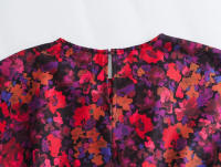 TRAFZA-Vestido largo informal de media manga para mujer, prenda elegante y elegante con estampado de botones y cuello redondo, estilo bohemio, para fiesta - details 12