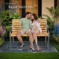 Banco de Jardín Exterior, Madera Lacada y Hierro Fundido, Diseño Elegante, Resistente y Estable, Patio y Terraza - Cruzado - details 33