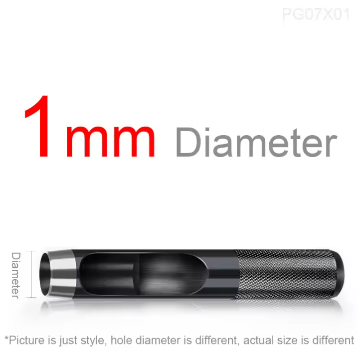 Perforadora de agujeros hueca redonda de acero y cuero, herramienta de corte para correa, correa de reloj de cintura, perforadora de plástico y madera, 1-25mm - 1