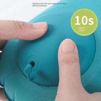 Almohada de viaje inflable en forma de U, prensa de mano suave para inflar la almohada, almohadilla portátil para reposacabezas para ahorrar espacio, turista - details 3
